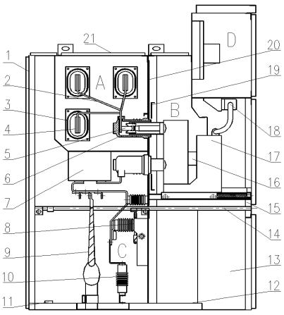 得潤電氣KYN28A-12高壓開關柜結構圖 得潤電氣KYN28A-12高壓開關柜結構圖